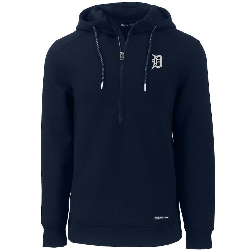 Detroit Tigers Cutter & Buck Roam Eco Half-Zip Recycled Pullover Hoodie - Navy Hoodies