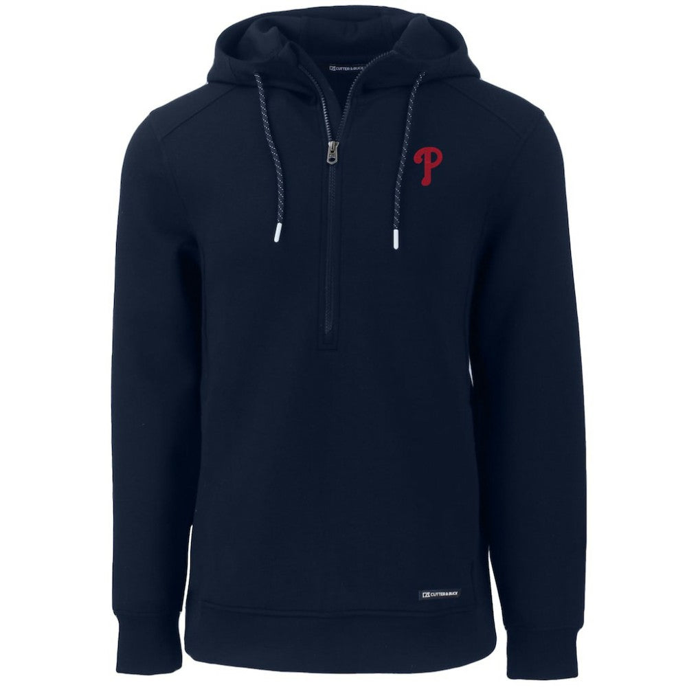 Philadelphia Phillies Cutter & Buck Roam Eco Half-Zip Recycled Pullover Hoodie - Navy Hoodies