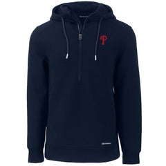 Philadelphia Phillies Cutter & Buck Roam Eco Half-Zip Recycled Pullover Hoodie - Navy Hoodies