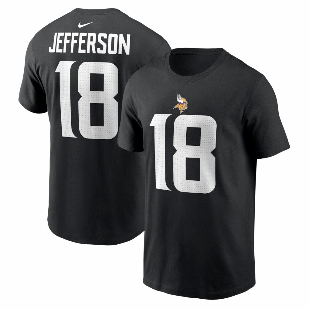 Justin Jefferson Minnesota Vikings Name & Number T-Shirt Black