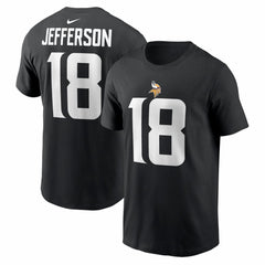 Justin Jefferson Minnesota Vikings Name & Number T-Shirt Black