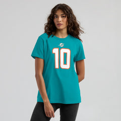 Tyreek Hill Miami Dolphins Women's Player Name & Number T-Shirt Aqua