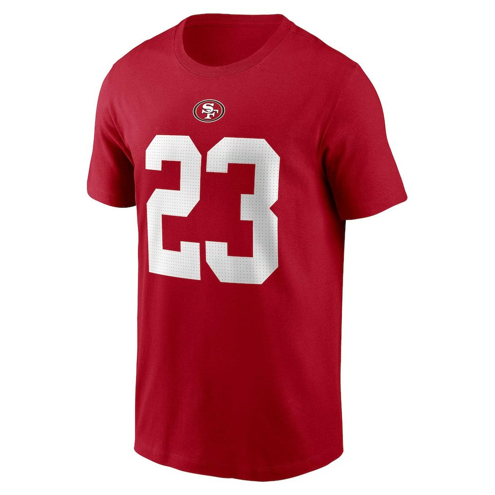 Christian McCaffrey San Francisco 49ers Player Name & Number T-Shirt Scarlet