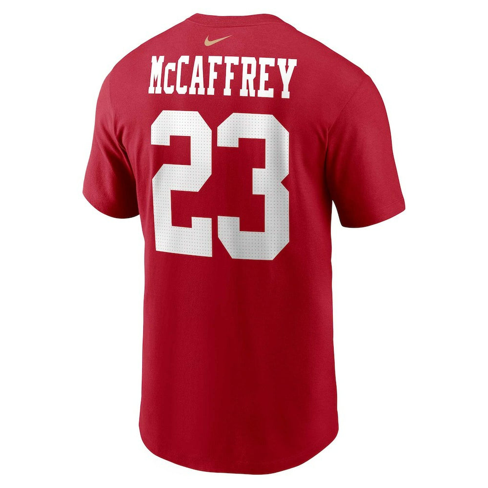Christian McCaffrey San Francisco 49ers Player Name & Number T-Shirt Scarlet