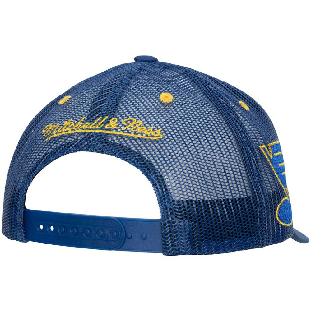 NHL St. Louis Blues Mitchell & Ness Team Seal Trucker Snapback Hat - Blue