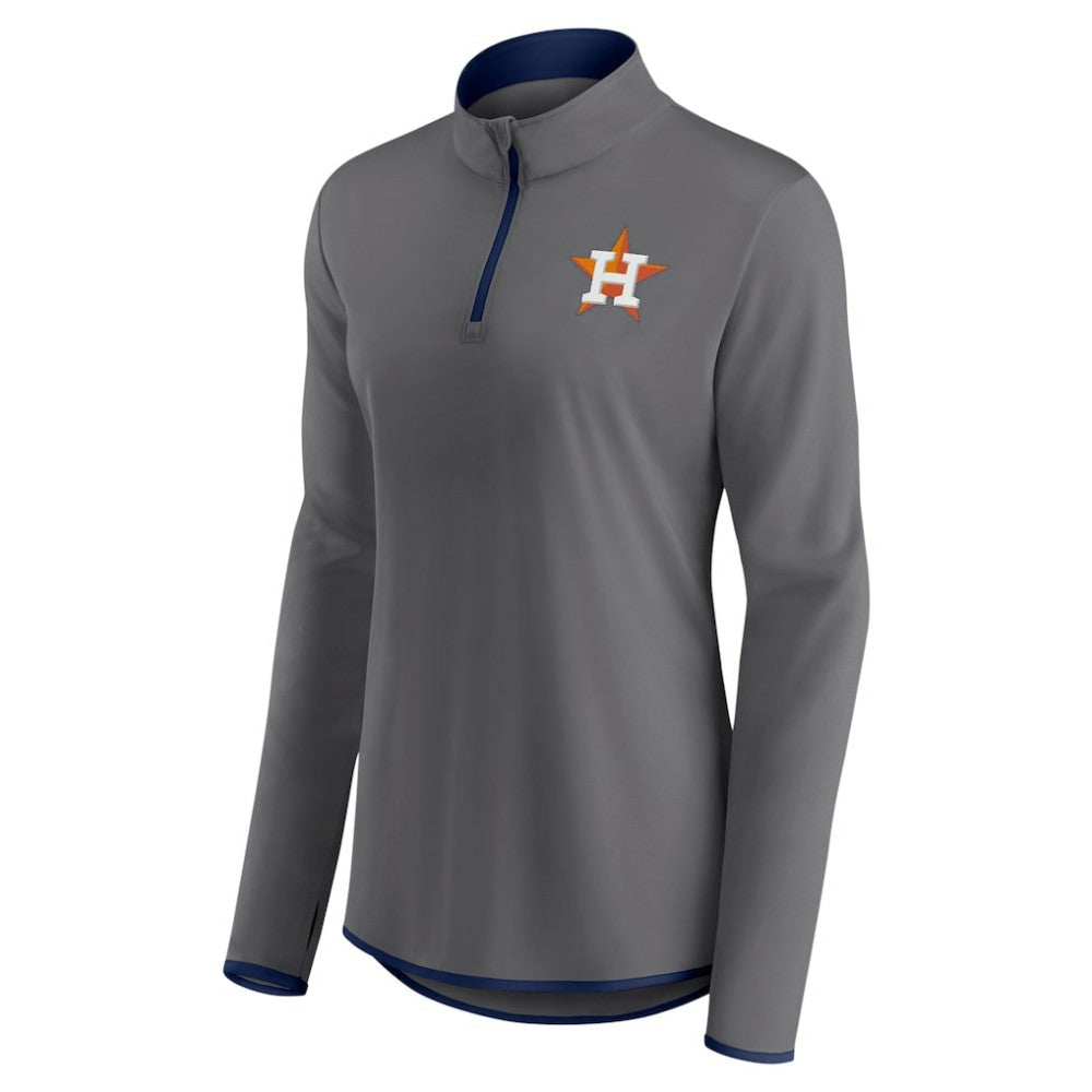 Houston Astros Profile Women's Plus Size Quarter-Zip Jacket - Charcoal Jackets