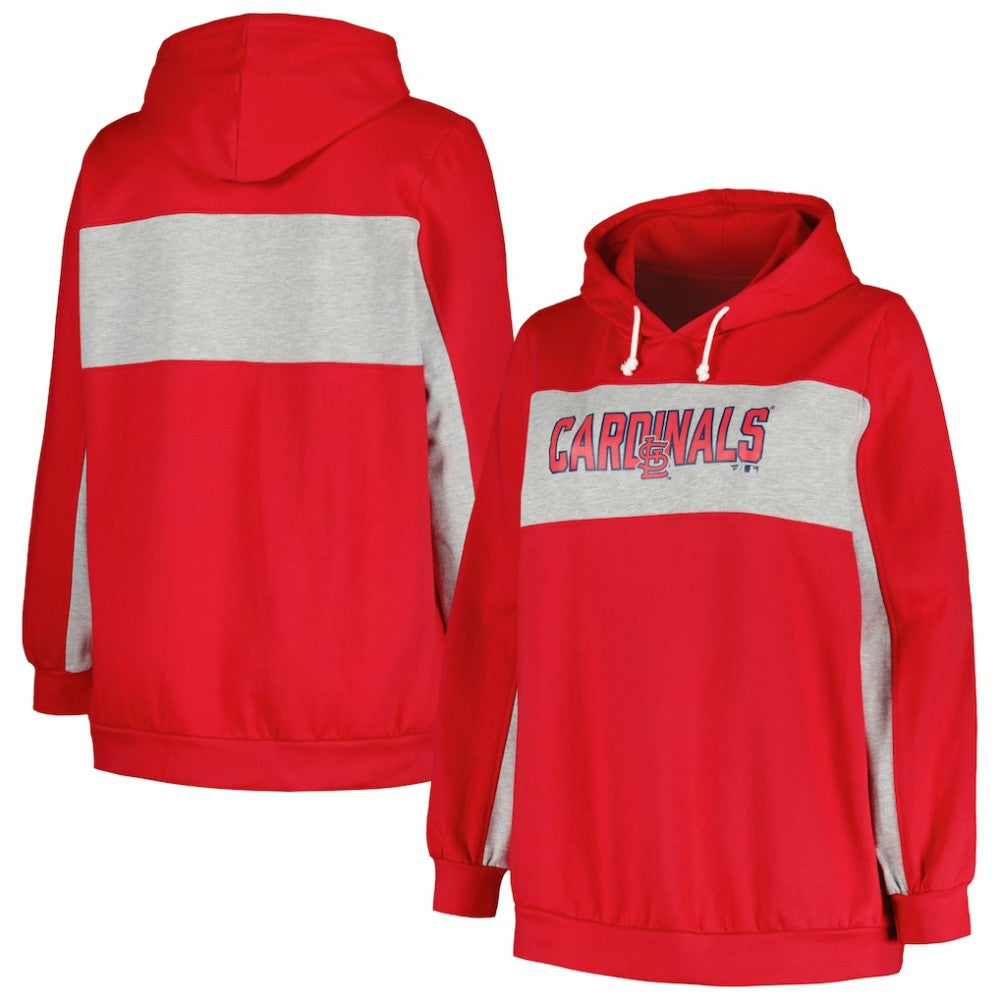 St. Louis Cardinals Profile Women's Plus Size Pullover Hoodie - Red Hoodies