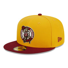 Boston Celtics Fall Leaves 2-Tone 59FIFTY Fitted Hat Yellow/Red