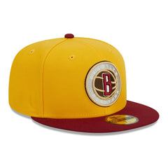 Brooklyn Nets Fall Leaves 2-Tone 59FIFTY Fitted Hat Yellow/Red