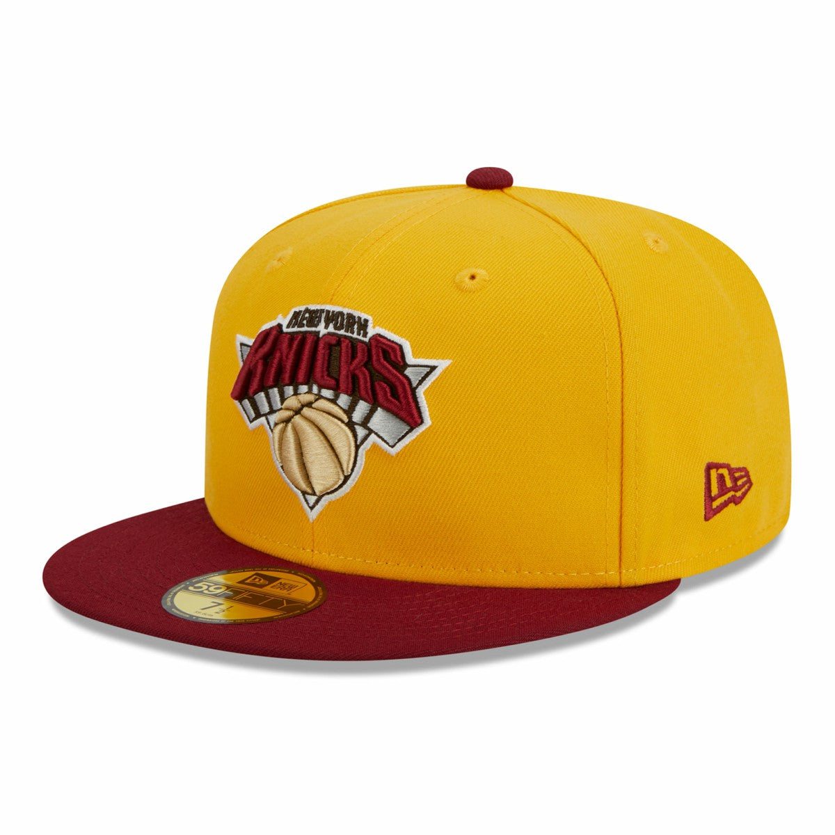 New York Knicks Fall Leaves 2-Tone 59FIFTY Fitted Hat Yellow/Red