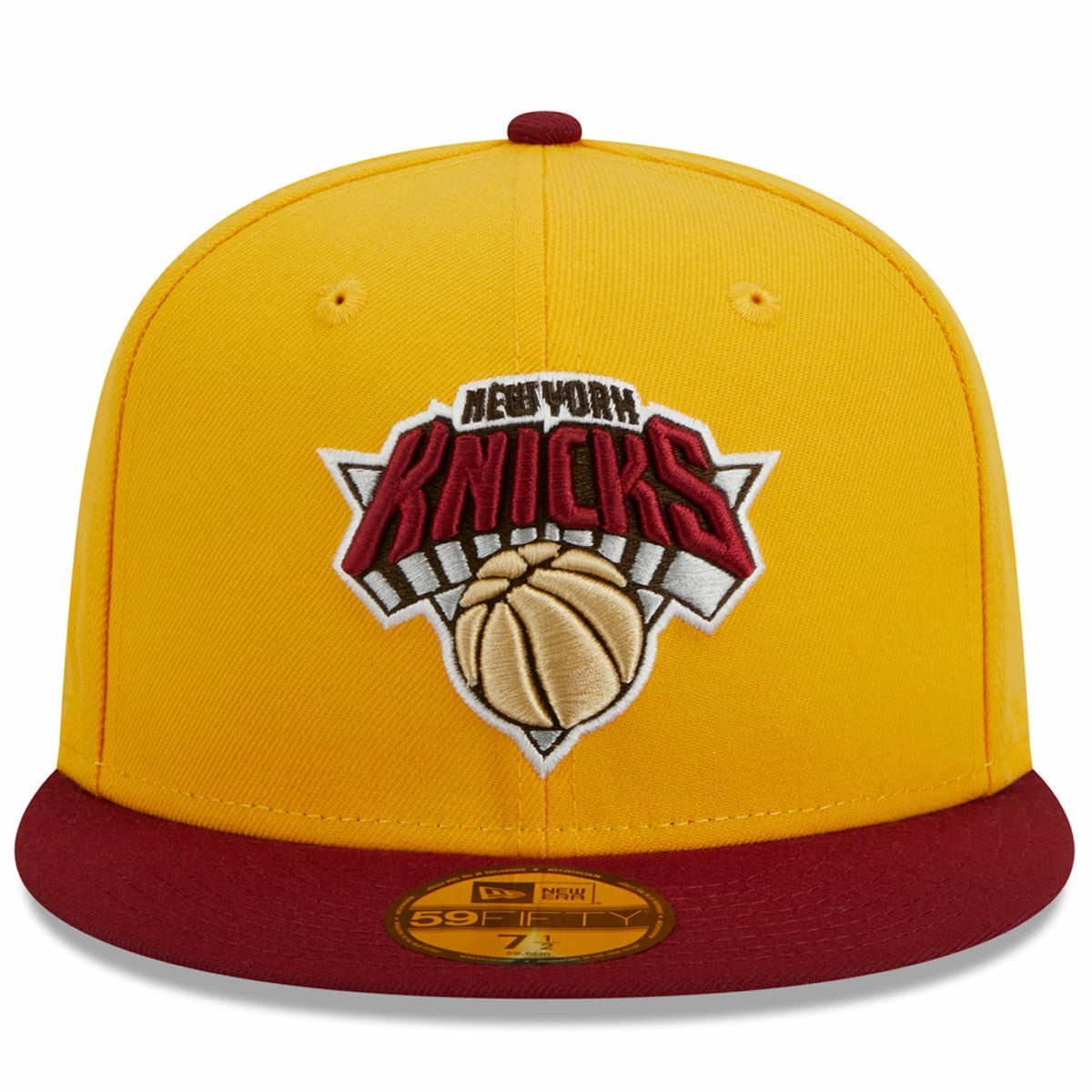 New York Knicks Fall Leaves 2-Tone 59FIFTY Fitted Hat Yellow/Red