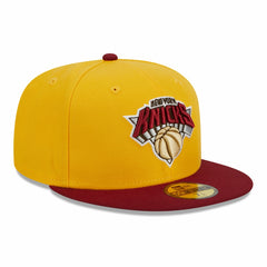 New York Knicks Fall Leaves 2-Tone 59FIFTY Fitted Hat Yellow/Red
