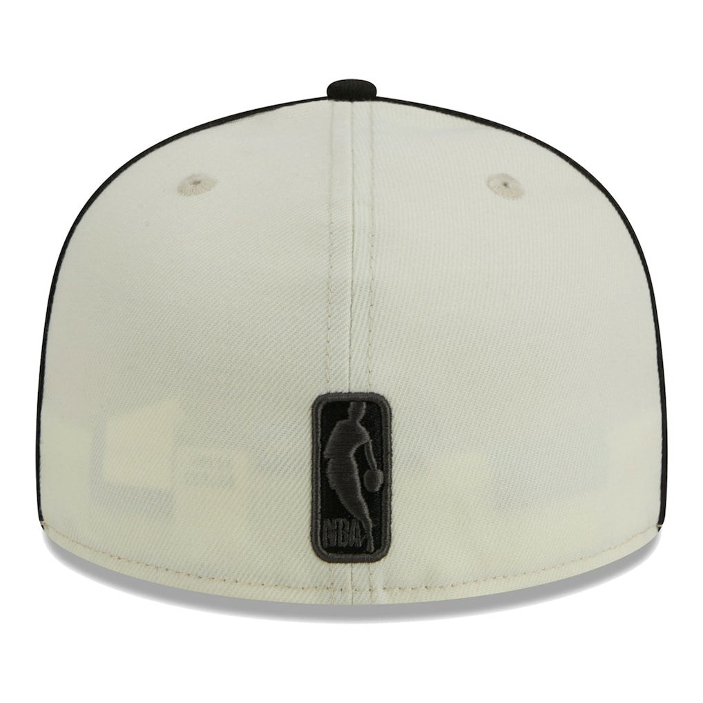 Brooklyn Nets Piping 2-Tone 59FIFTY Fitted Hat Cream/Black