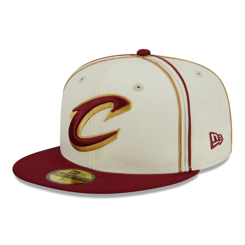 Cleveland Cavaliers Piping 2-Tone 59FIFTY Fitted Hat Cream/Wine