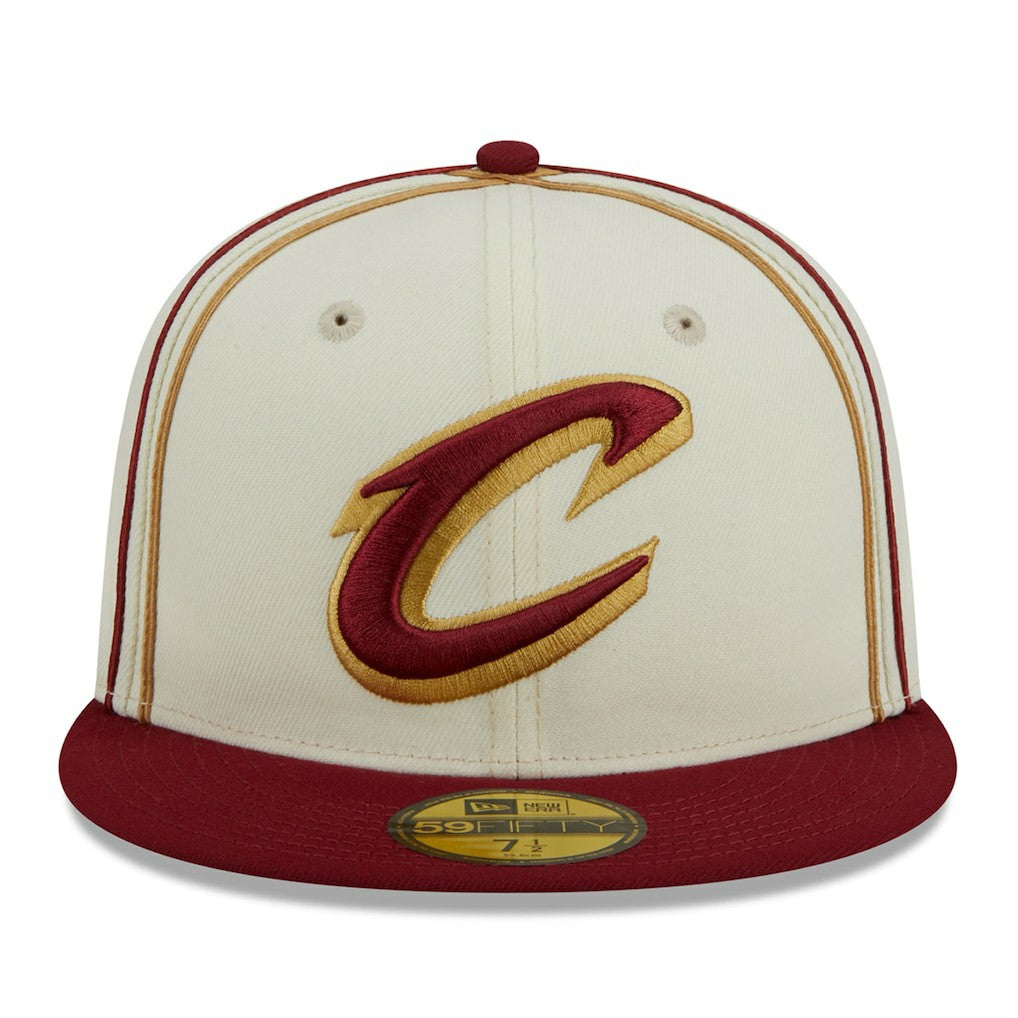 Cleveland Cavaliers Piping 2-Tone 59FIFTY Fitted Hat Cream/Wine