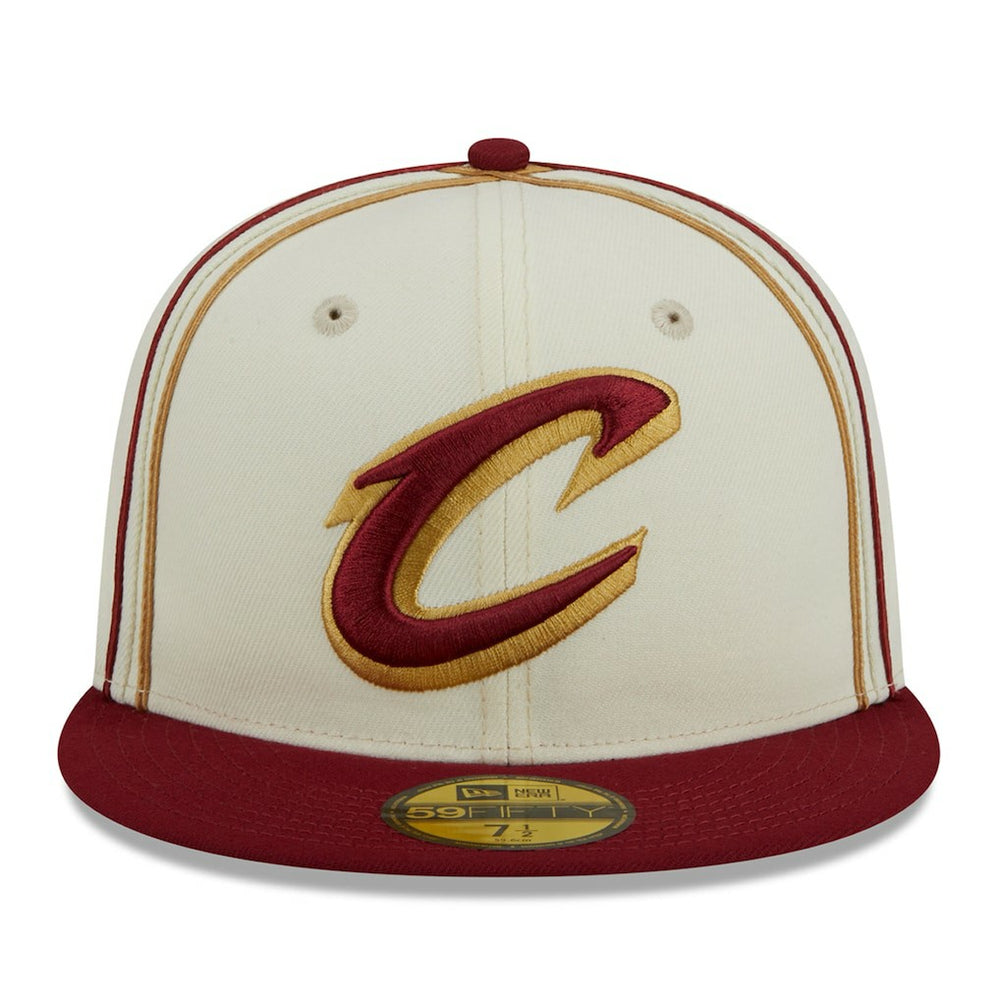 Cleveland Cavaliers Piping 2-Tone 59FIFTY Fitted Hat Cream/Wine