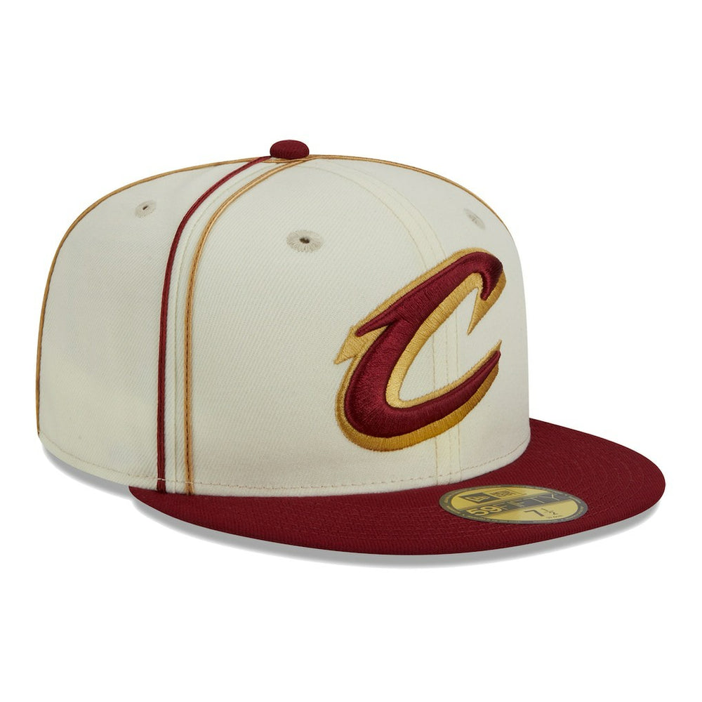 Cleveland Cavaliers Piping 2-Tone 59FIFTY Fitted Hat Cream/Wine