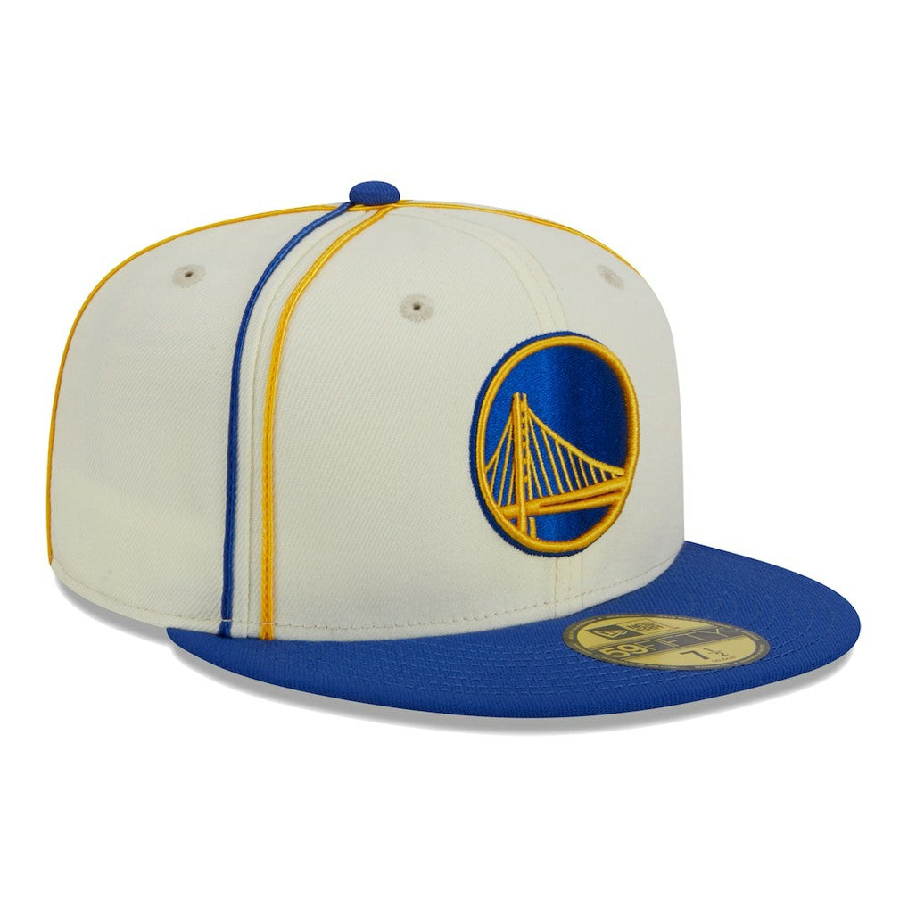 Golden State Warriors Piping 2-Tone 59FIFTY Fitted Hat Cream/Royal