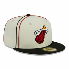 Miami Heat Piping 2-Tone 59FIFTY Fitted Hat Cream/Black