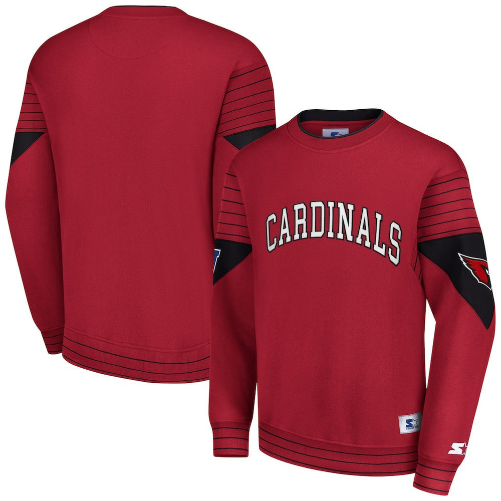 Arizona Cardinals Starter Face-Off Pullover Sweatshirt Cardinal