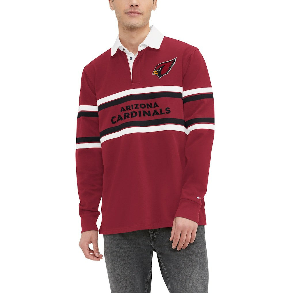 Arizona Cardinals Tommy Hilfiger Cory Varsity Rugby Long Sleeve T-Shirt Cardinal