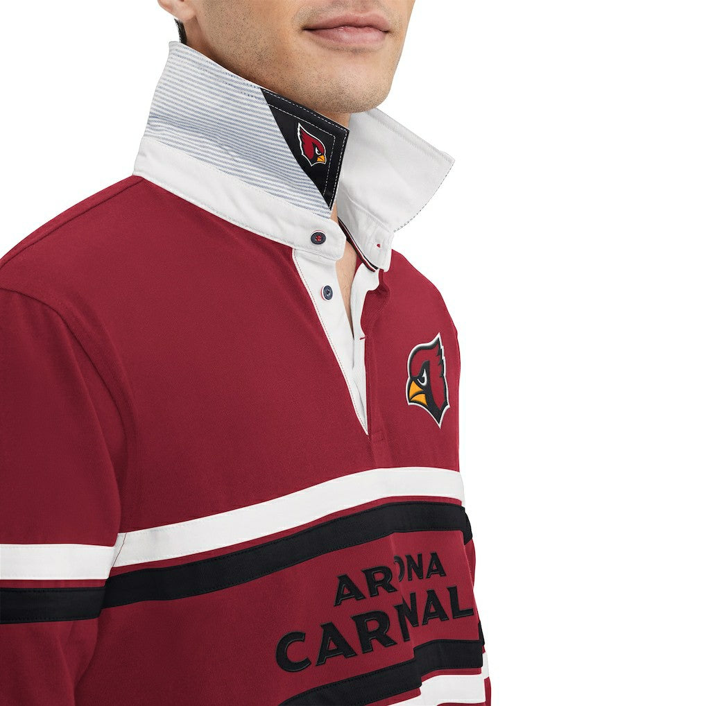 Arizona Cardinals Tommy Hilfiger Cory Varsity Rugby Long Sleeve T-Shirt Cardinal