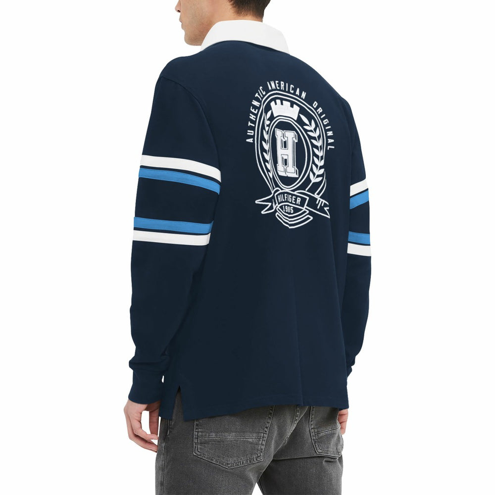 Tennessee Titans Tommy Hilfiger Cory Varsity Rugby Long Sleeve T-Shirt Navy