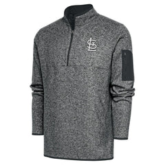 St. Louis Cardinals Antigua Metallic Big & Tall Quarter-Zip Jacket - Graphite Jackets