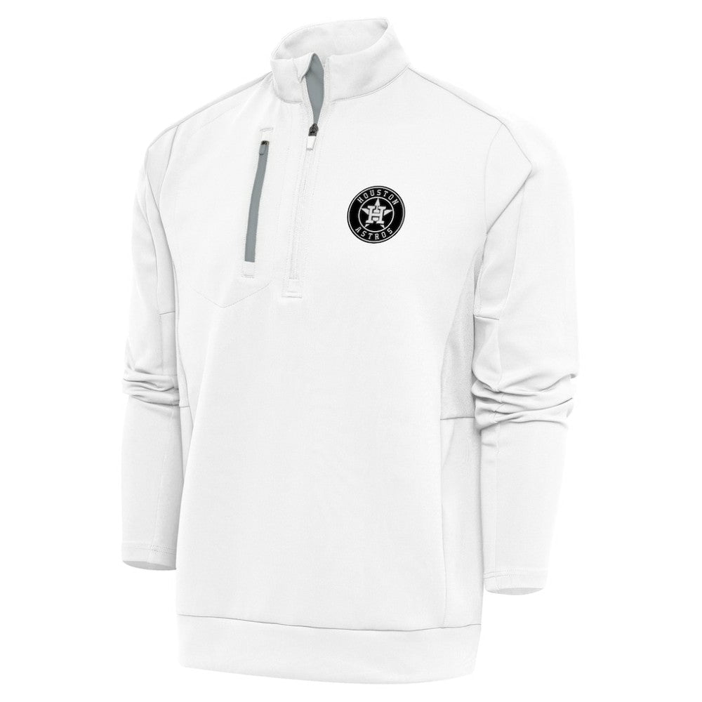 Houston Astros Antigua Metallic Generation Quarter-Zip Pullover Top - White Pullover