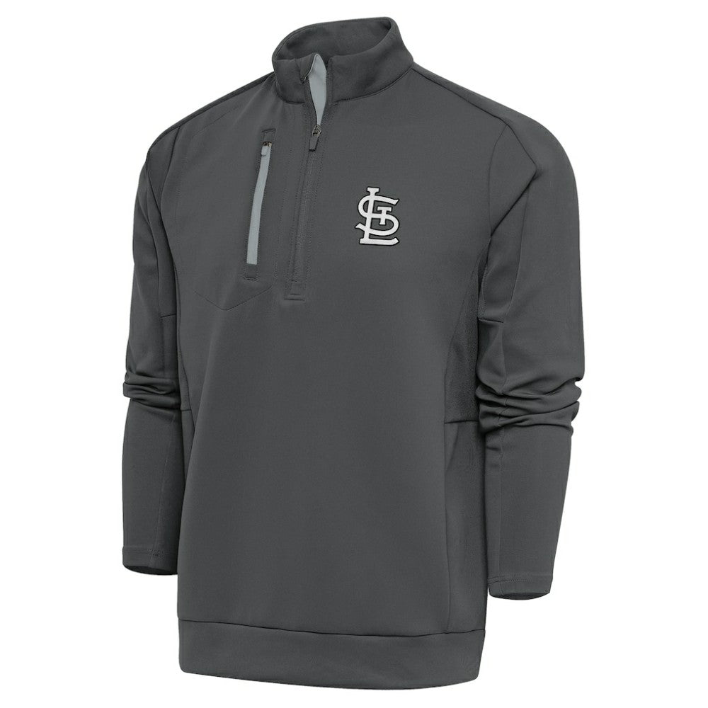 St. Louis Cardinals Antigua Metallic Generation Quarter-Zip Pullover Top - Gray Pullover