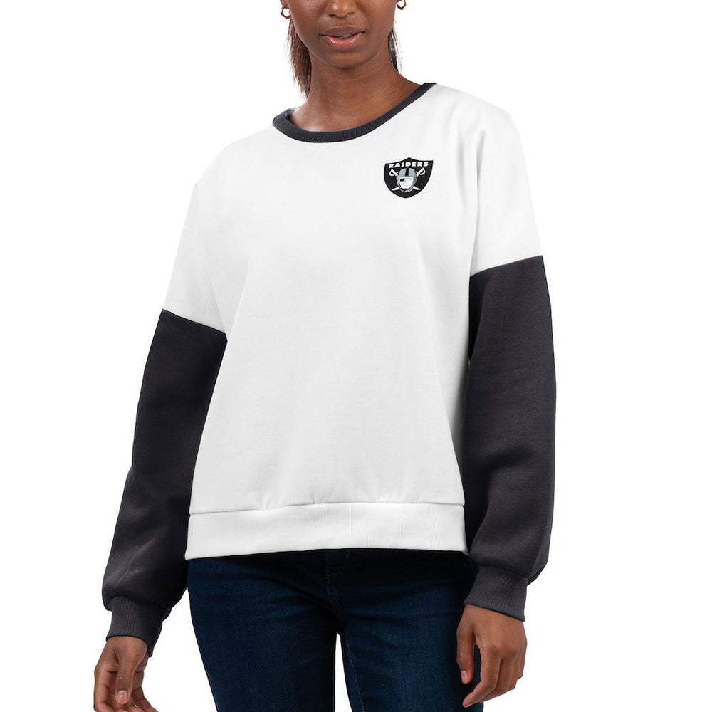 Las Vegas Raiders G-III 4Her by Carl Banks Women's A-Game Pullover Sweatshirt White