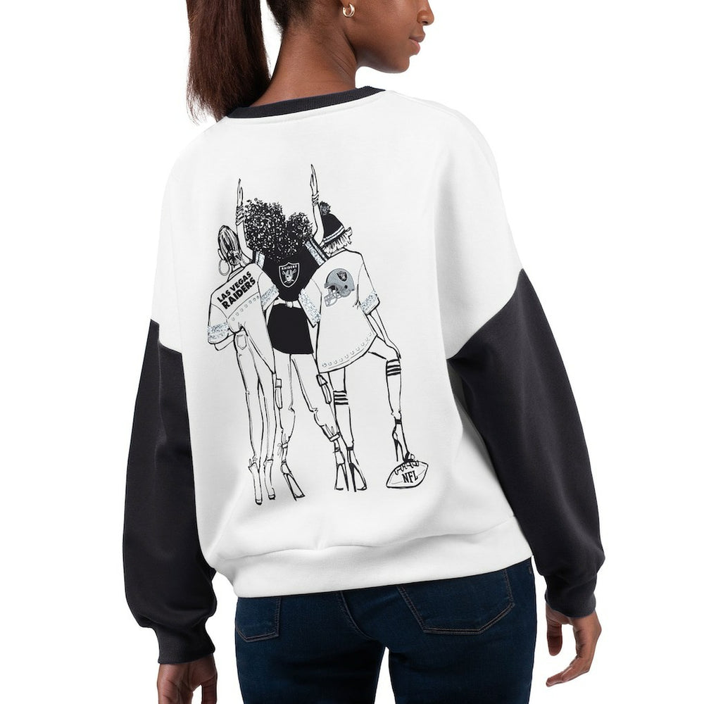 Las Vegas Raiders G-III 4Her by Carl Banks Women's A-Game Pullover Sweatshirt White
