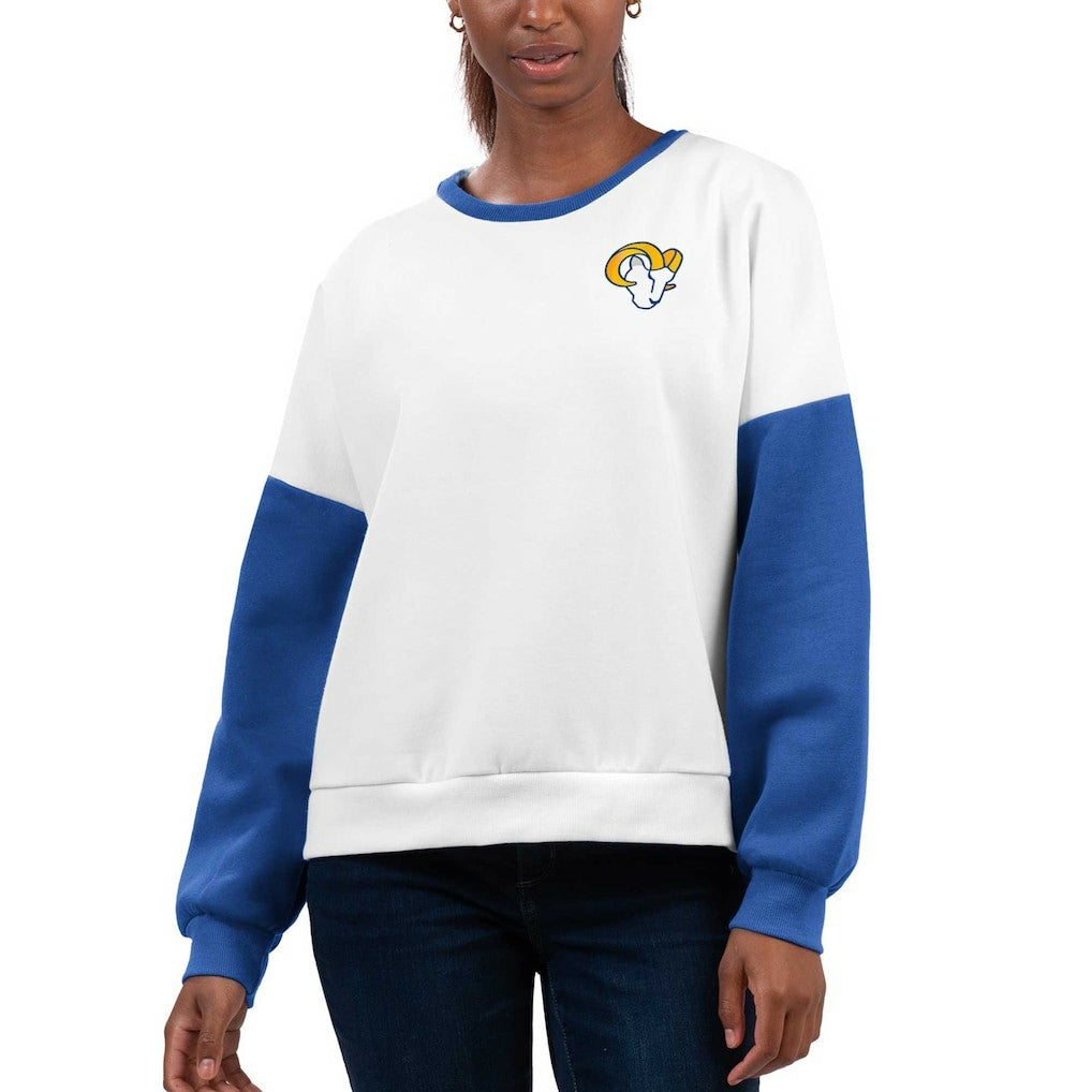 Los Angeles Rams G-III 4Her by Carl Banks Women's A-Game Pullover Sweatshirt White