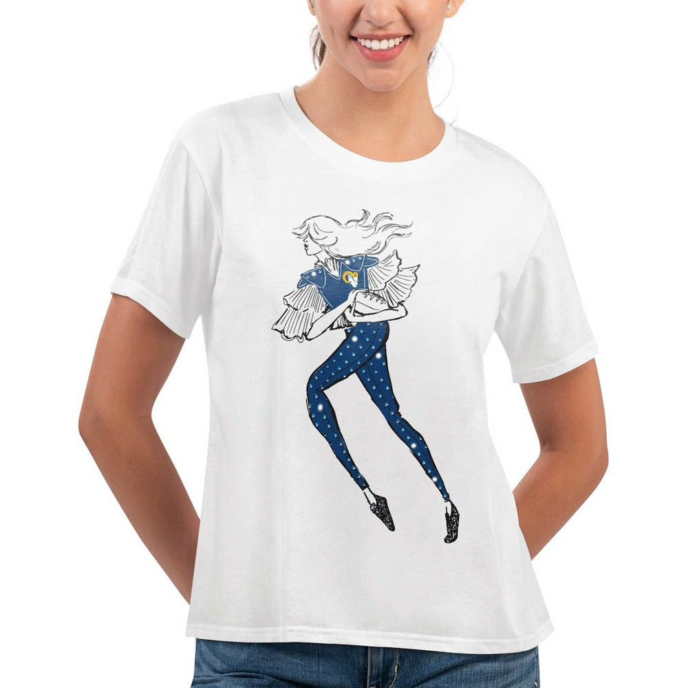 Los Angeles Rams G-III 4Her by Carl Banks Women's Play The Ball T-Shirt White