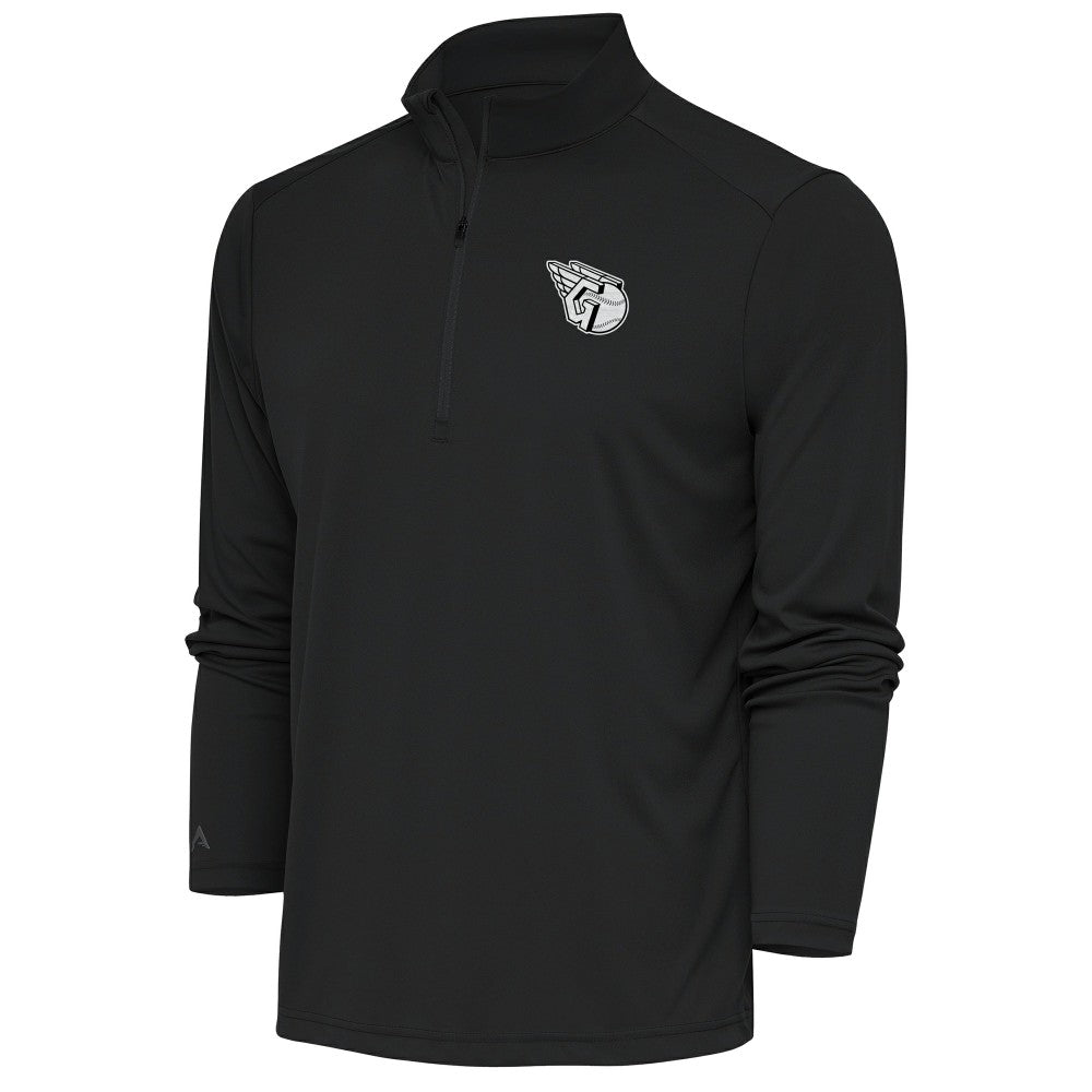 Cleveland Guardians Antigua Metallic Tribute Quarter-Zip Top - Charcoal Tops