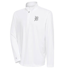 Detroit Tigers Antigua Metallic Tribute Quarter-Zip Top - White Tops