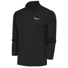 Philadelphia Phillies Antigua Metallic Tribute Quarter-Zip Top - Charcoal Tops