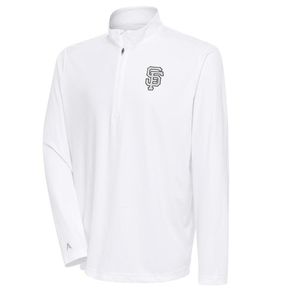 San Francisco Giants Antigua Metallic Tribute Quarter-Zip Top - White Tops