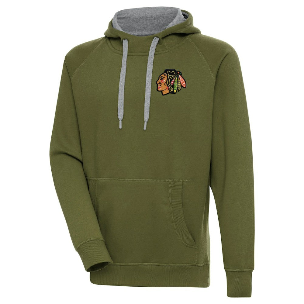NHL Chicago Blackhawks Antigua Victory Pullover Hoodie - Olive