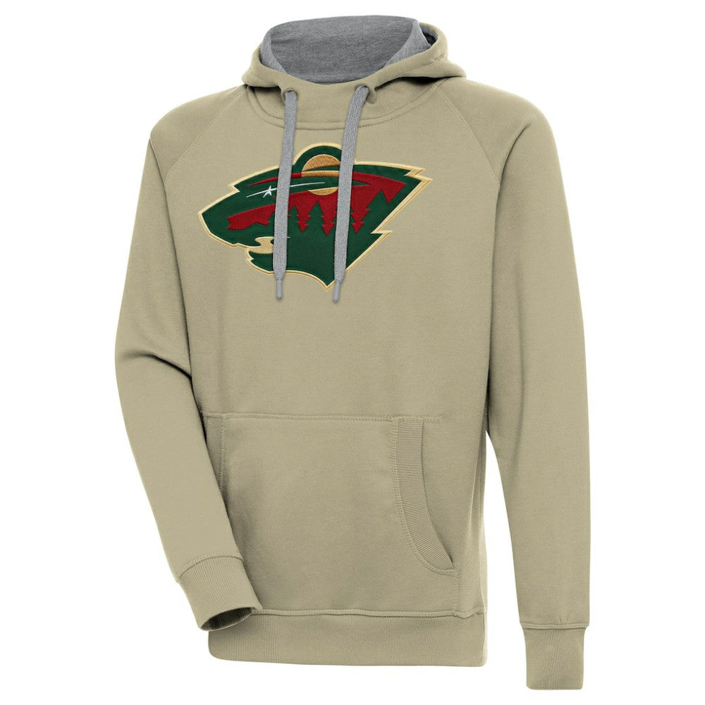 NHL Minnesota Wild Antigua Victory Pullover Hoodie - Khaki