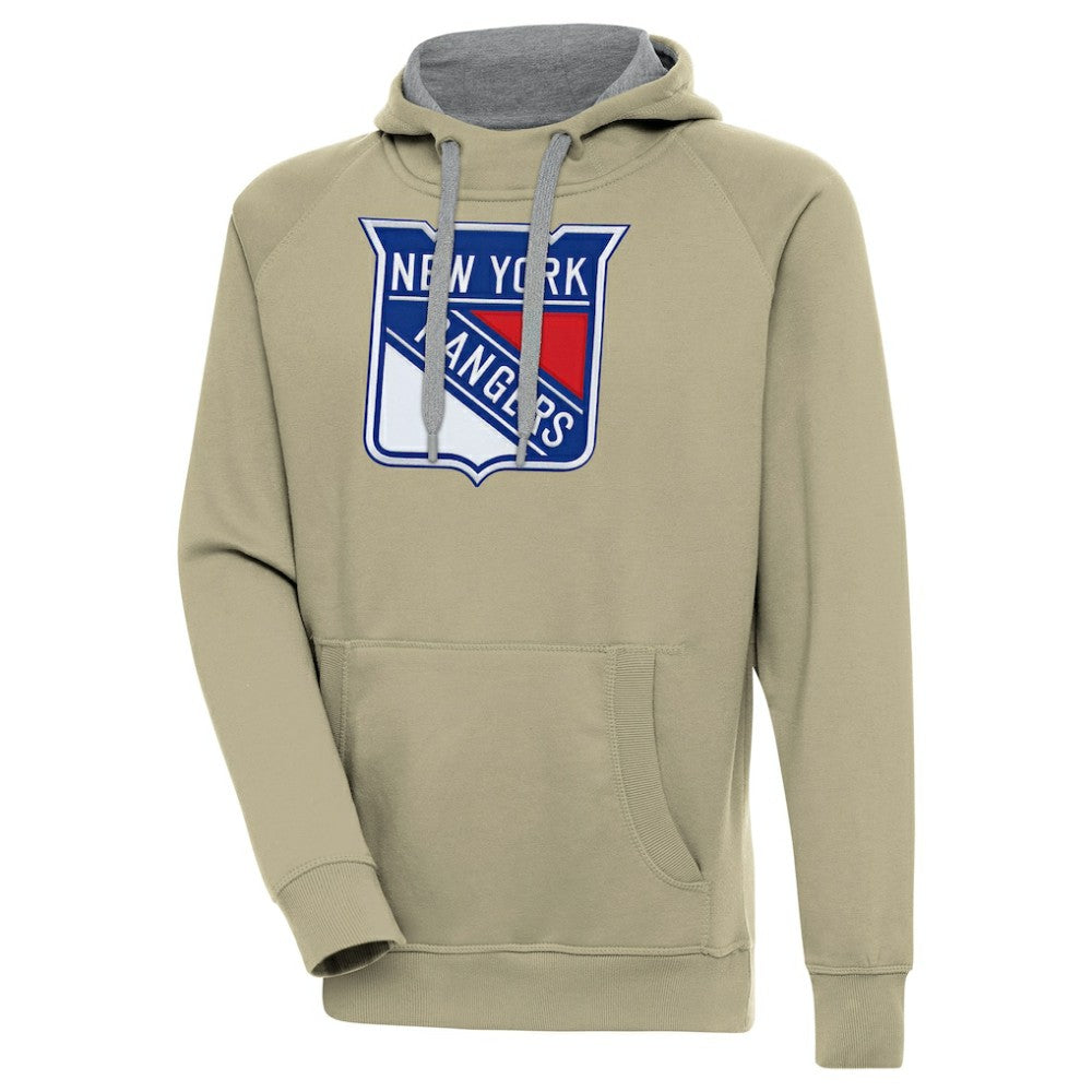 NHL New York Rangers Antigua Victory Pullover Hoodie - Khaki