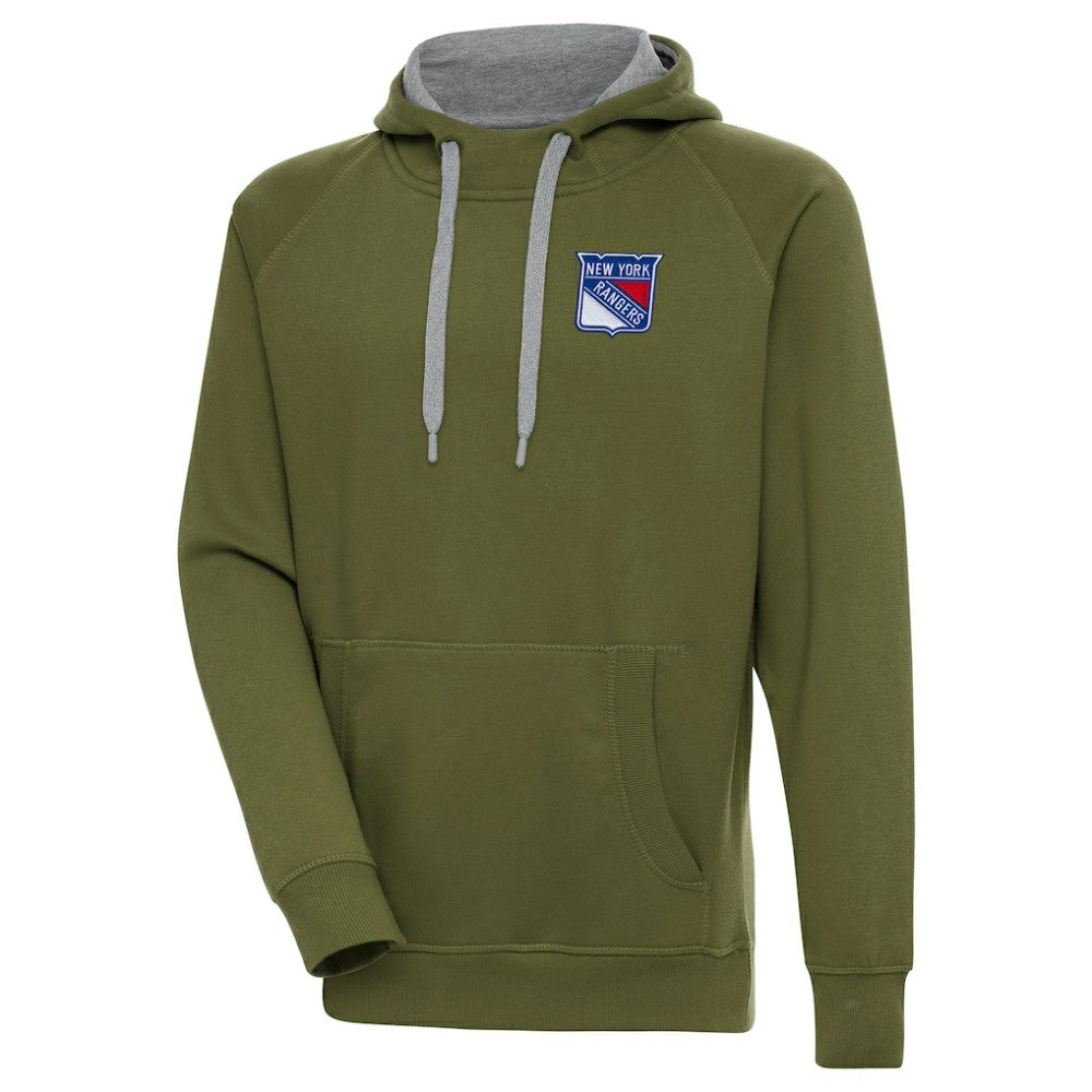 NHL New York Rangers Antigua Victory Pullover Hoodie - Olive