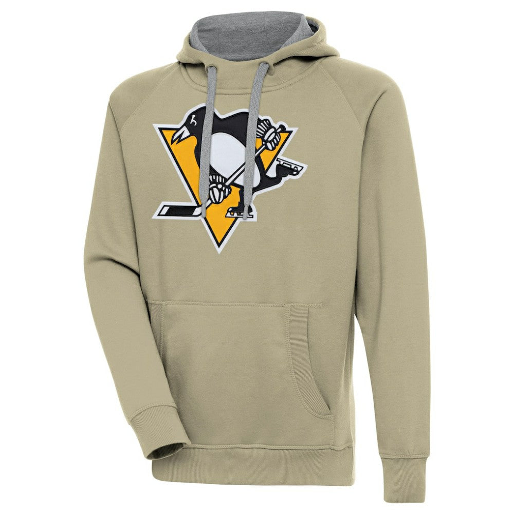 NHL Pittsburgh Penguins Antigua Victory Pullover Hoodie - Khaki