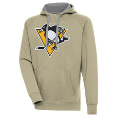 NHL Pittsburgh Penguins Antigua Victory Pullover Hoodie - Khaki