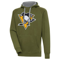NHL Pittsburgh Penguins Antigua Victory Pullover Hoodie - Olive