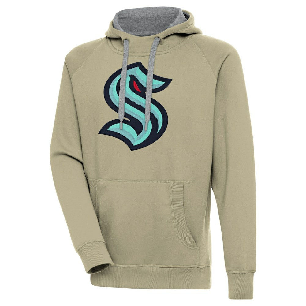 NHL Seattle Kraken Antigua Victory Pullover Hoodie - Khaki
