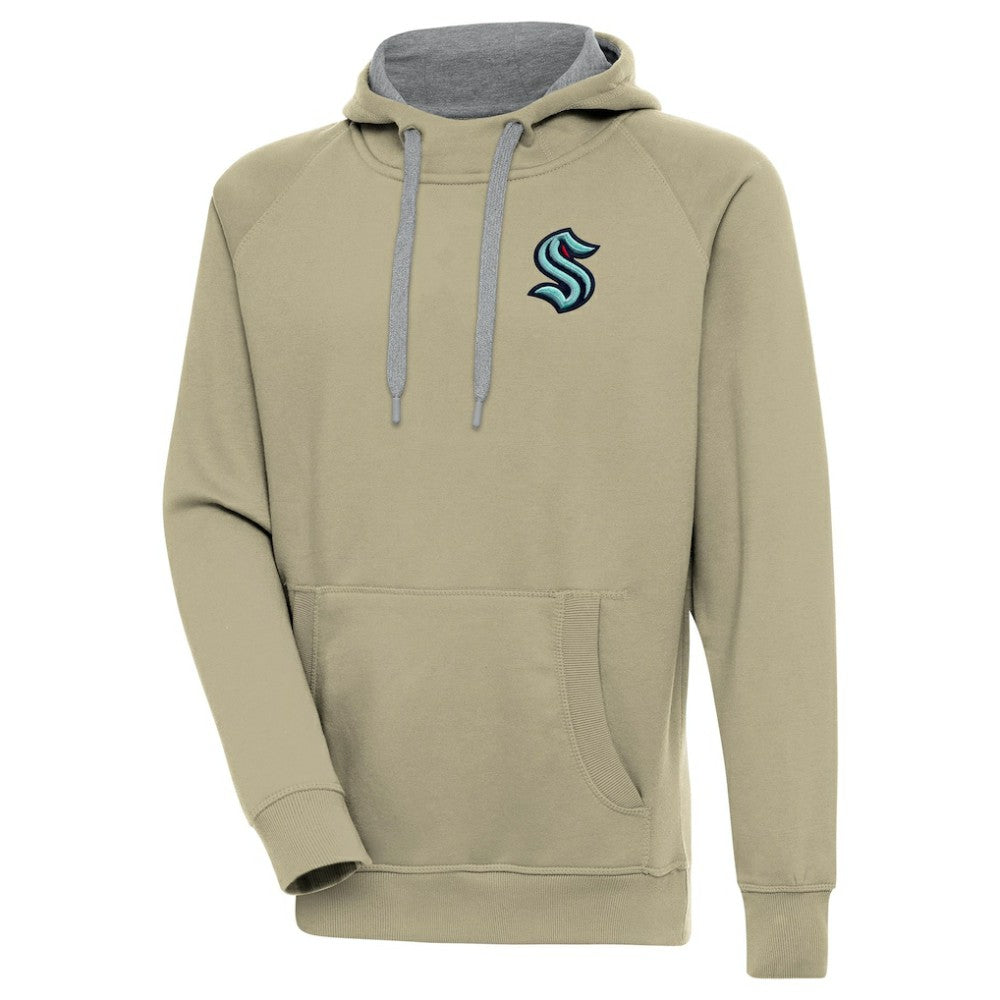 NHL Seattle Kraken Antigua Victory Pullover Hoodie - Khaki