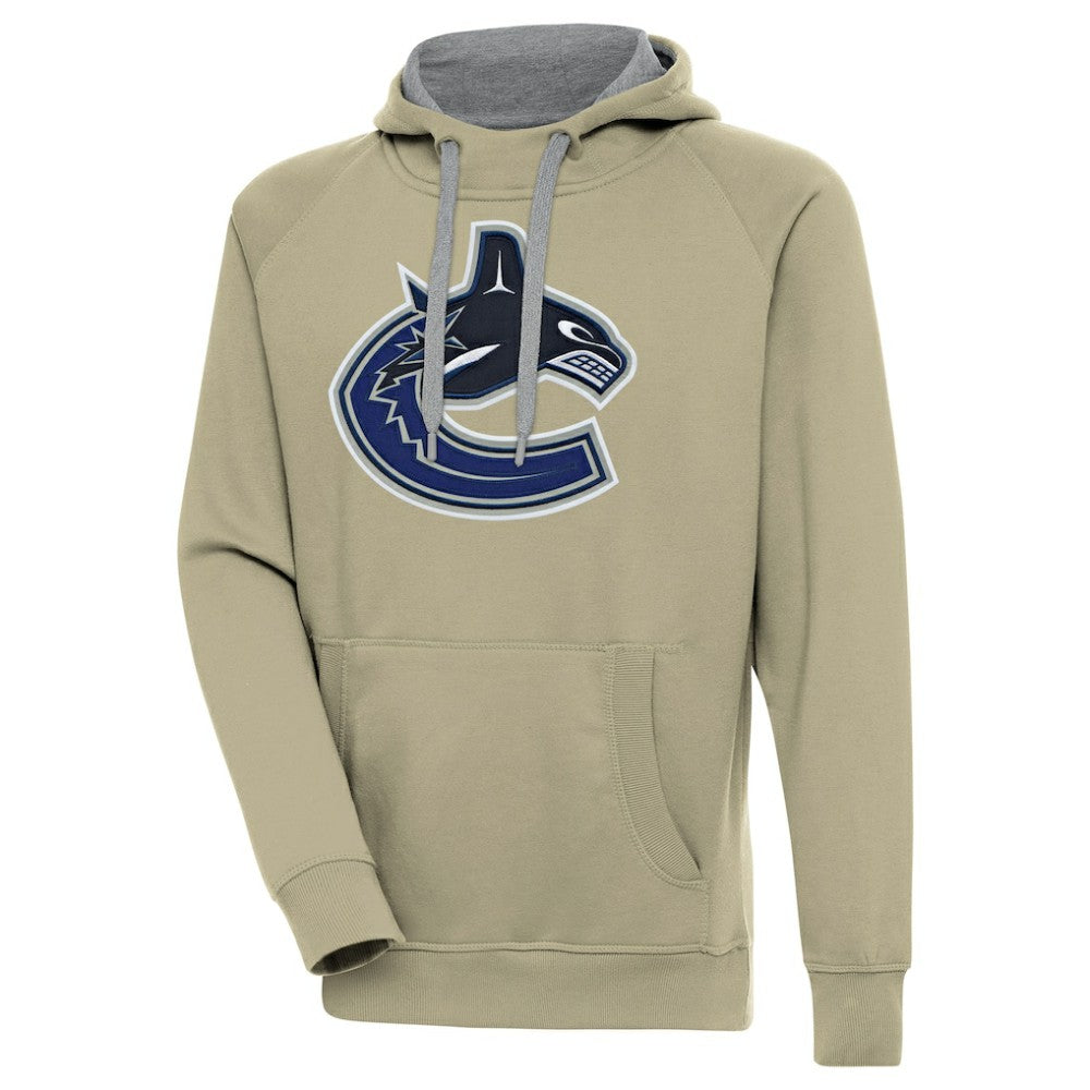 NHL Vancouver Canucks Antigua Victory Pullover Hoodie - Khaki