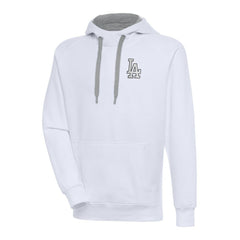 Los Angeles Dodgers Antigua Metallic Victory Pullover Hoodie - White Hoodies