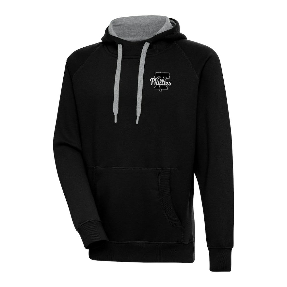 Philadelphia Phillies Antigua Metallic Victory Pullover Hoodie - Black Hoodies